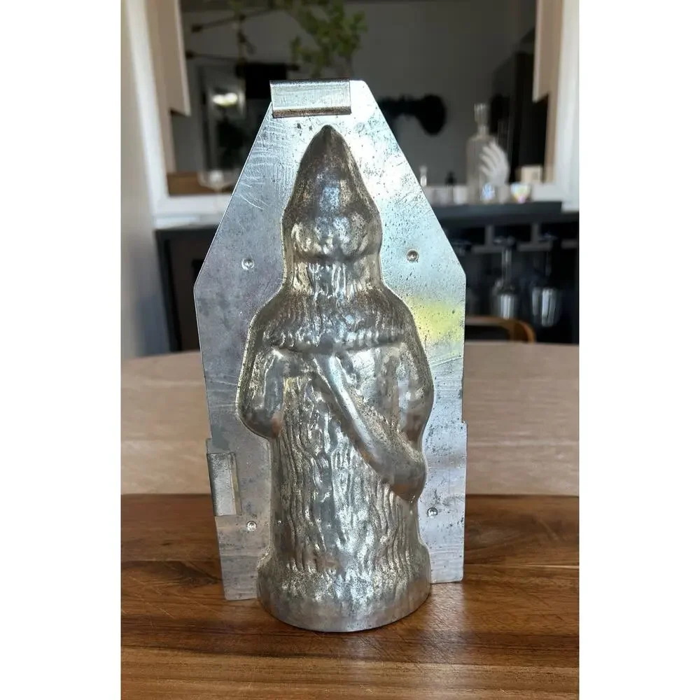 GES GESCH Old St Nicholas With Clips Chocolate Mold Vintage Makers Mark 9 3/4 In
